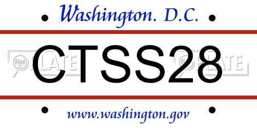 CTSS28 District Of Columbia License Plate