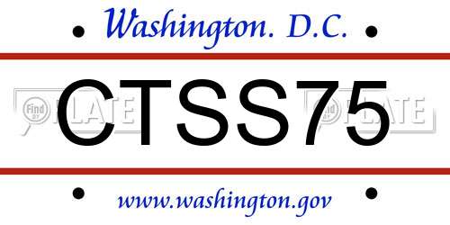 CTSS75 District Of Columbia License Plate