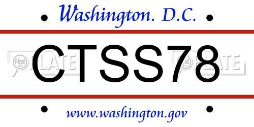 CTSS78 District Of Columbia License Plate