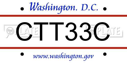 CTT33C District Of Columbia License Plate