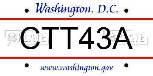 CTT43A District Of Columbia License Plate