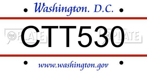 CTT530 District Of Columbia License Plate
