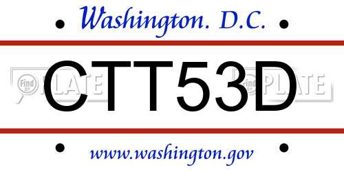 CTT53D District Of Columbia License Plate