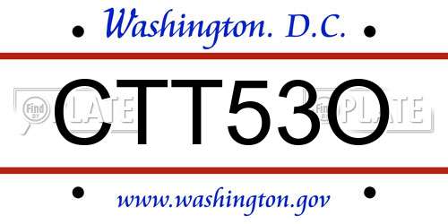 CTT53O District Of Columbia License Plate