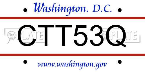 CTT53Q District Of Columbia License Plate
