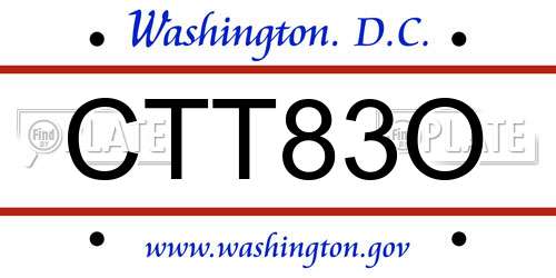 CTT83O District Of Columbia License Plate