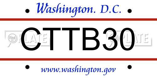 CTTB30 District Of Columbia License Plate