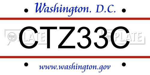 CTZ33C District Of Columbia License Plate