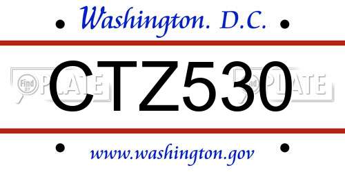 CTZ530 District Of Columbia License Plate