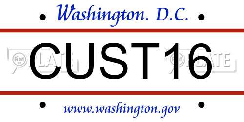 CUST16 District Of Columbia License Plate
