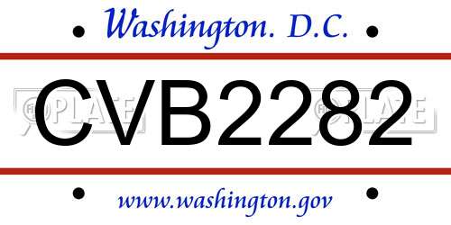 CVB2282 District Of Columbia License Plate