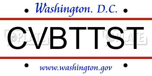 CVBTTST District Of Columbia License Plate
