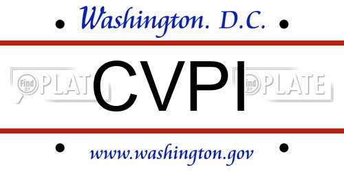 CVPI District Of Columbia License Plate