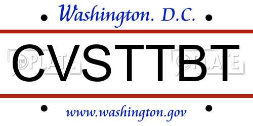 CVSTTBT District Of Columbia License Plate
