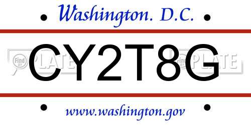 CY2T8G District Of Columbia License Plate
