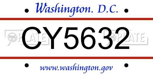CY5632 District Of Columbia License Plate