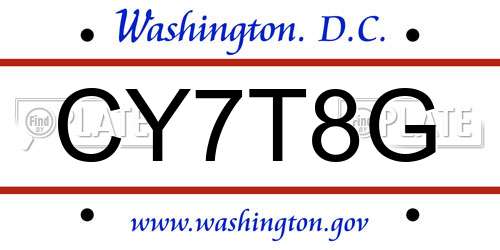 CY7T8G District Of Columbia License Plate