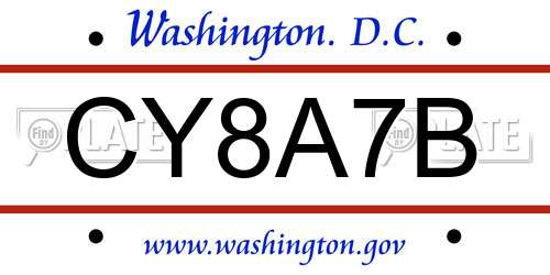 CY8A7B District Of Columbia License Plate