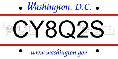 CY8Q2S District Of Columbia License Plate