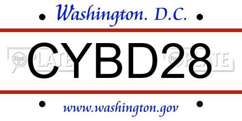 CYBD28 District Of Columbia License Plate