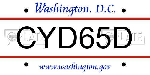 CYD65D District Of Columbia License Plate