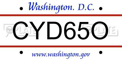CYD65O District Of Columbia License Plate