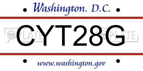 CYT28G District Of Columbia License Plate