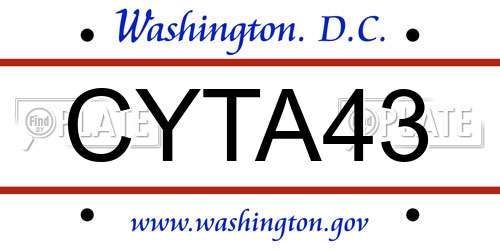 CYTA43 District Of Columbia License Plate