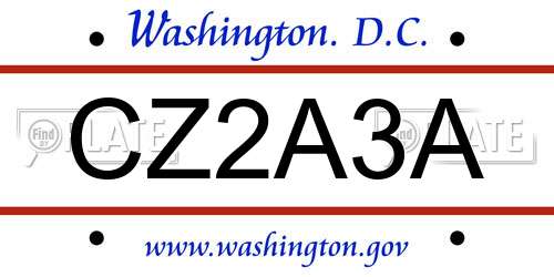 CZ2A3A District Of Columbia License Plate