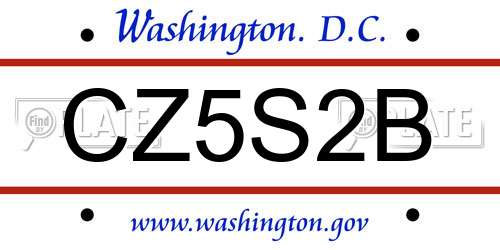 CZ5S2B District Of Columbia License Plate