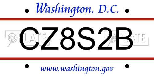 CZ8S2B District Of Columbia License Plate