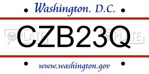 CZB23Q District Of Columbia License Plate
