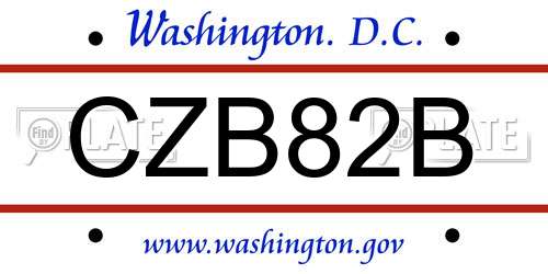 CZB82B District Of Columbia License Plate