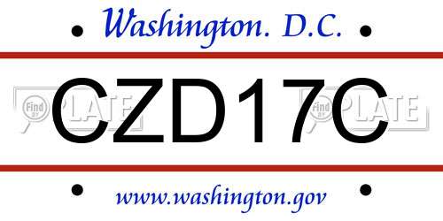 CZD17C District Of Columbia License Plate