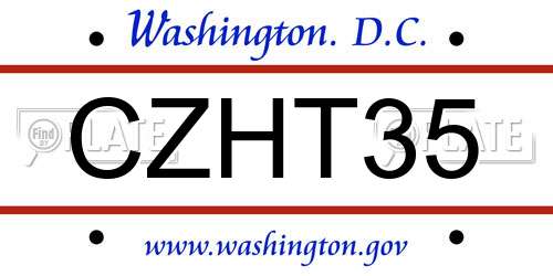 CZHT35 District Of Columbia License Plate