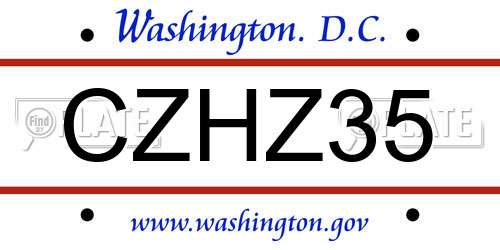 CZHZ35 District Of Columbia License Plate