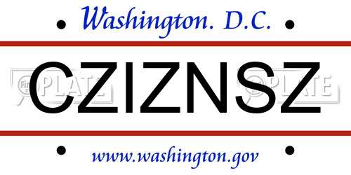 CZIZNSZ District Of Columbia License Plate