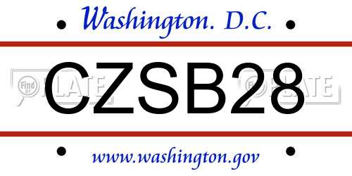 CZSB28 District Of Columbia License Plate