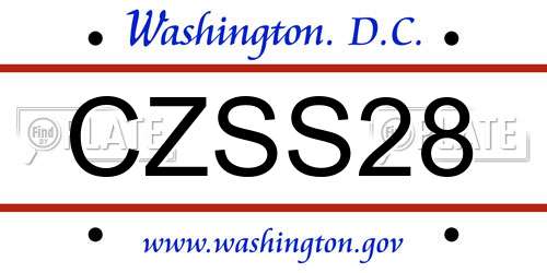 CZSS28 District Of Columbia License Plate