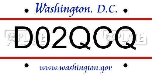 D02QCQ District Of Columbia License Plate