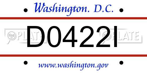 D0422I District Of Columbia License Plate