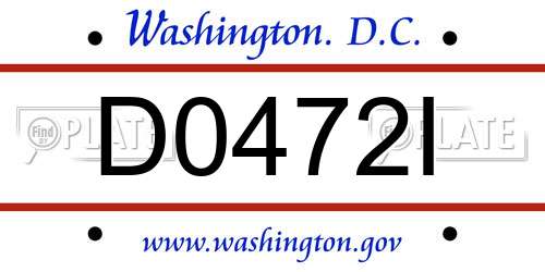 D0472I District Of Columbia License Plate