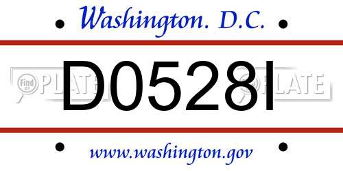 D0528I District Of Columbia License Plate
