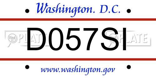 D057SI District Of Columbia License Plate