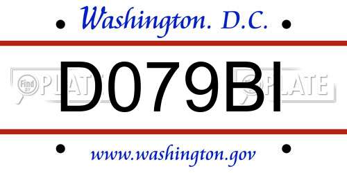 D079BI District Of Columbia License Plate
