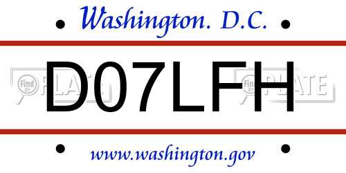 D07LFH District Of Columbia License Plate