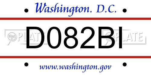 D082BI District Of Columbia License Plate