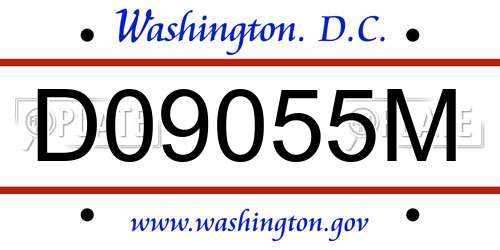 D09055M District Of Columbia License Plate