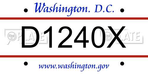 D1240X District Of Columbia License Plate