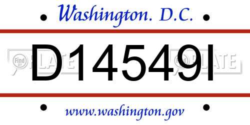 D14549I District Of Columbia License Plate